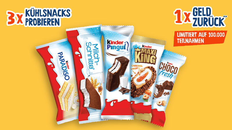 Kinder Kühlsnacks 3 für 2 Aktion