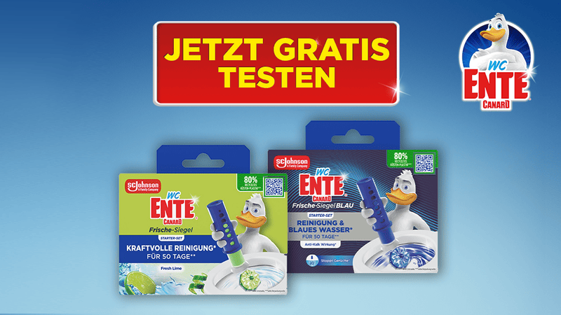 WC-Ente Frische-Siegel Halter Gratis Testen