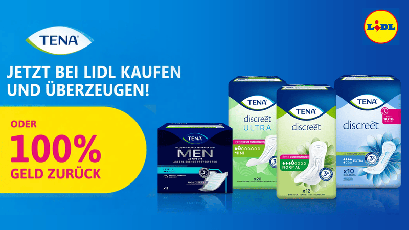 TENA Gratis Testen nur bei LIDL