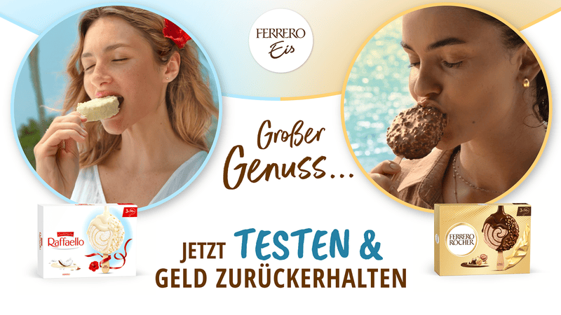 Ferrero Rocher oder Raffaello Eis Gratis Testen