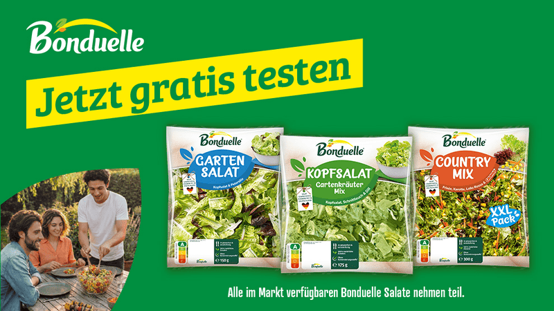 Bonduelle Frische Salate Gratis Testen mit Scondoo