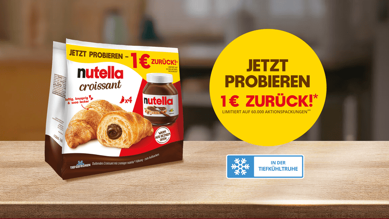 1 € Cashback Nutella Croissant oder Donut