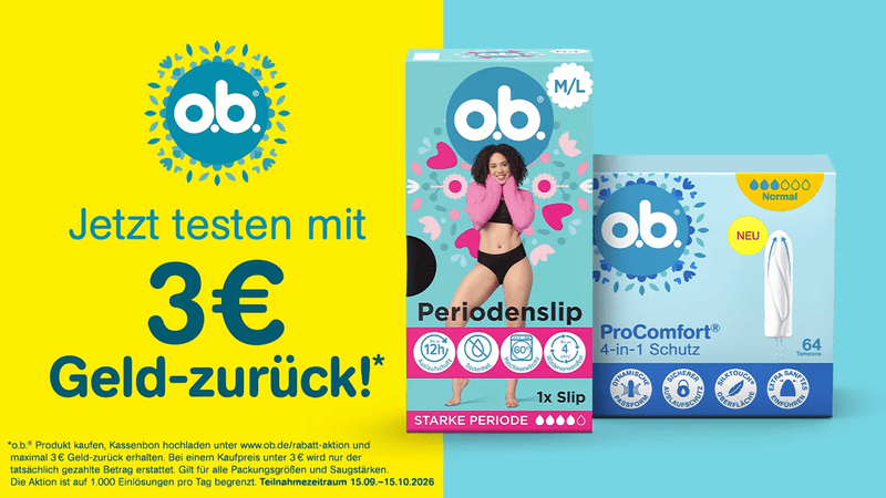 [dm] o.b. 3 Euro Cashback-Aktion