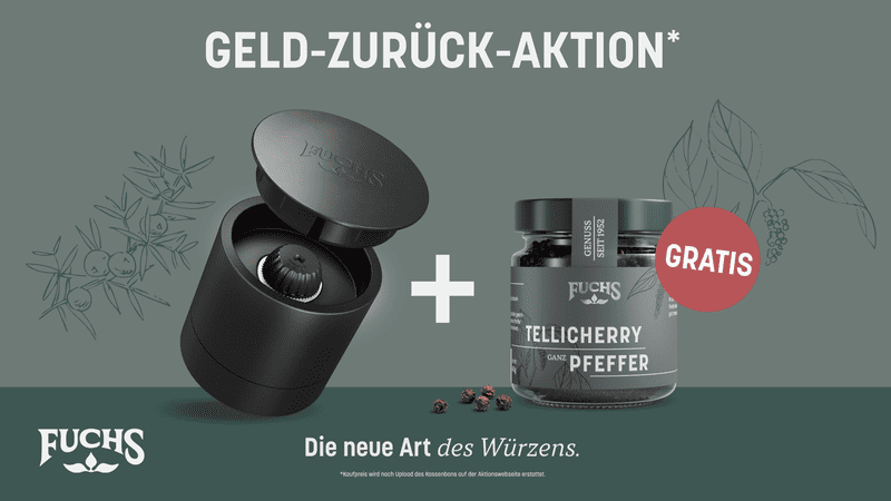 Fuchs Mahlaufsatz & Gewürz im Glas kaufen, Gewürz Gratis erhalten