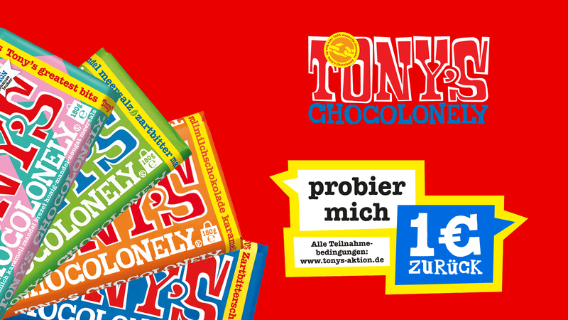 Tony’s Chocolonely 1 € Cashback-Aktion