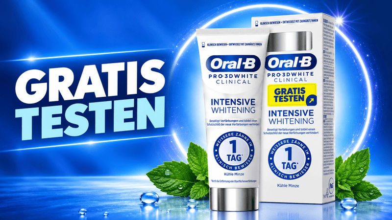 Oral-B 3D White Clinical Kühle Minze Gratis Testen