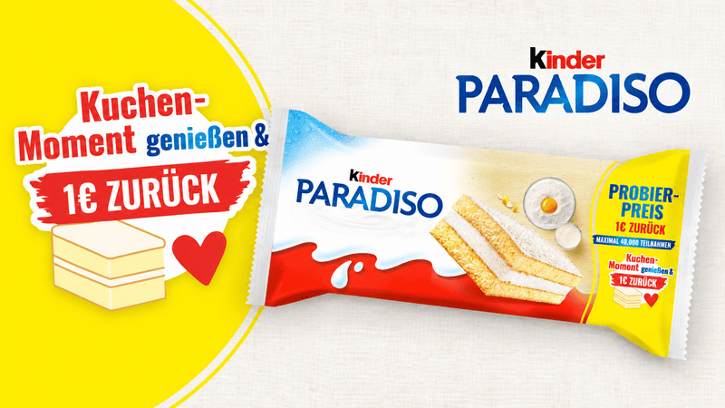 Kinder Paradiso 1 € Cashback-Aktion