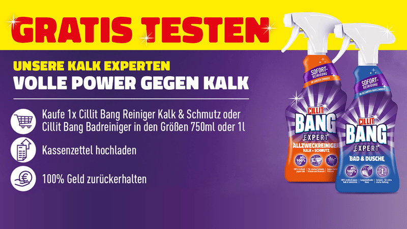 Cillit Bang gratis testen und den Kaufpreis zurückbekommen
