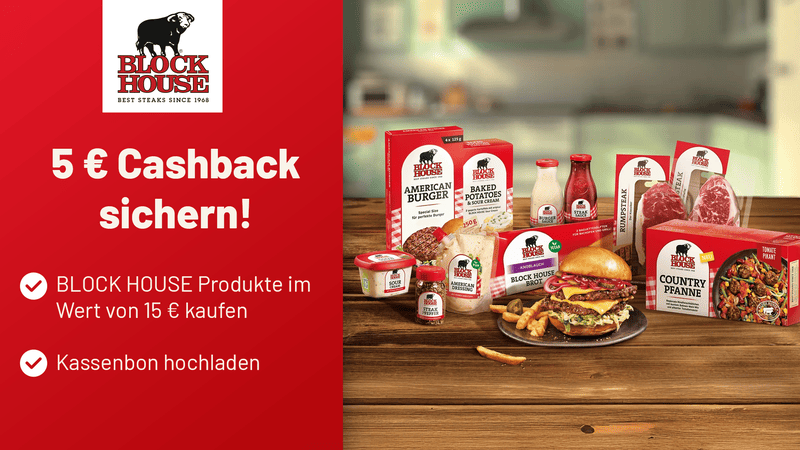 BLOCK HOUSE 5€ Cashback ab 15 € Einkauf