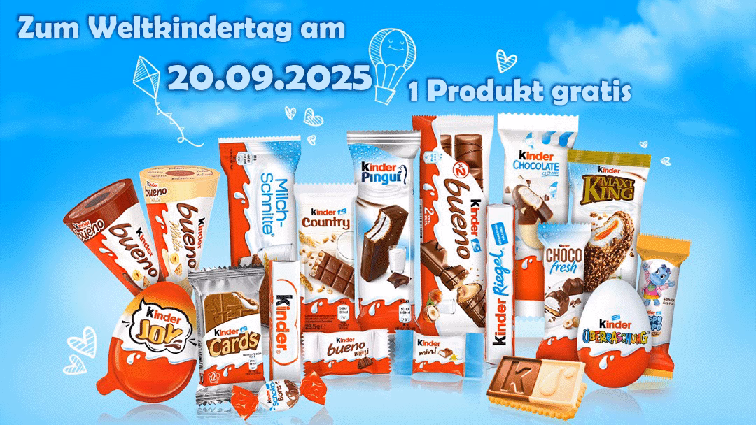 1 kinder – Produkt am Weltkindertag gratis [nur am 20.09.25]