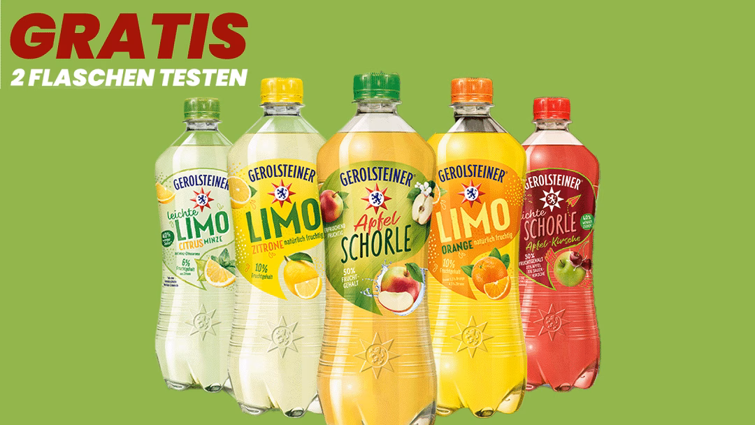 2 Flaschen Gerolsteiner Limo und Schorle Gratis Testen
