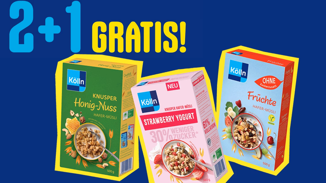 Cashback: 2+1 Gratis Aktion Kölln Müsli