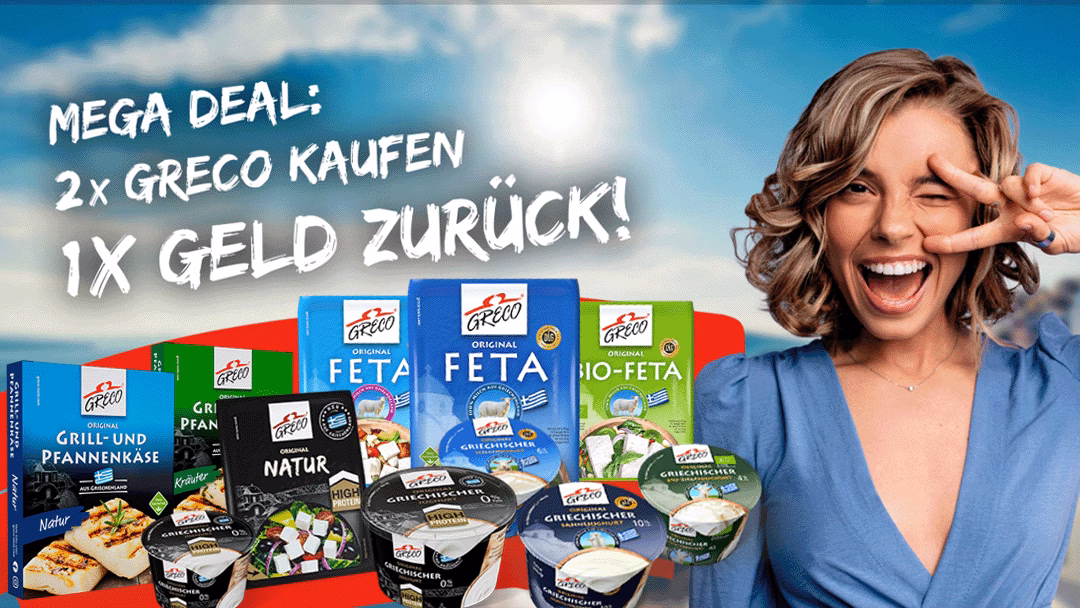 2für1-Aktion-Original-Greco-Cashback-sichern 2für1 Aktion: Original GRECO Cashback sichern