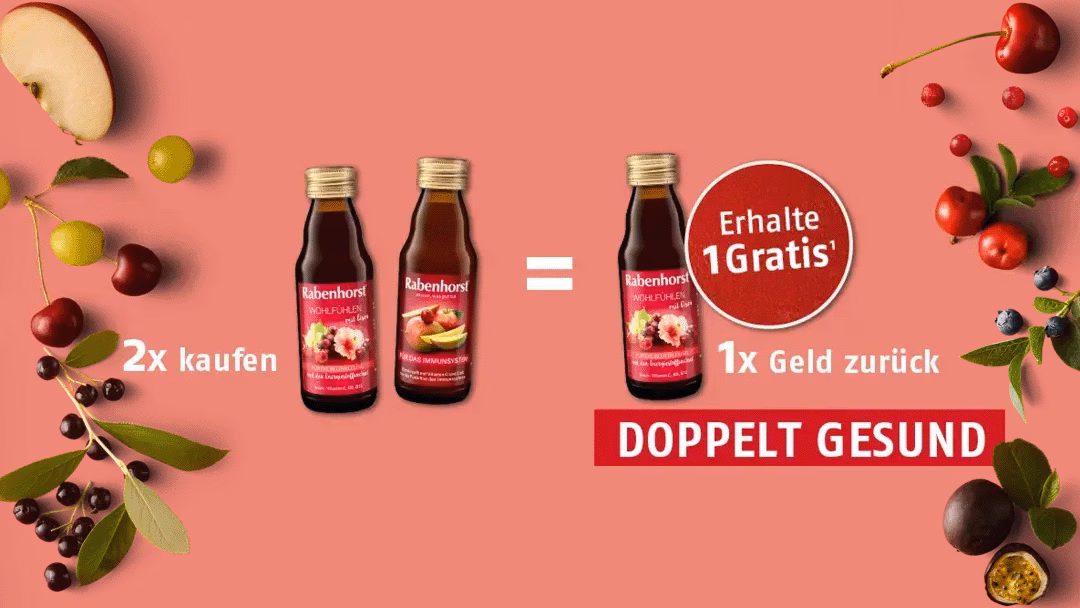 Kaufe zwei Rabenhorst Mini Säfte und erhalte einmal Geld zurück!