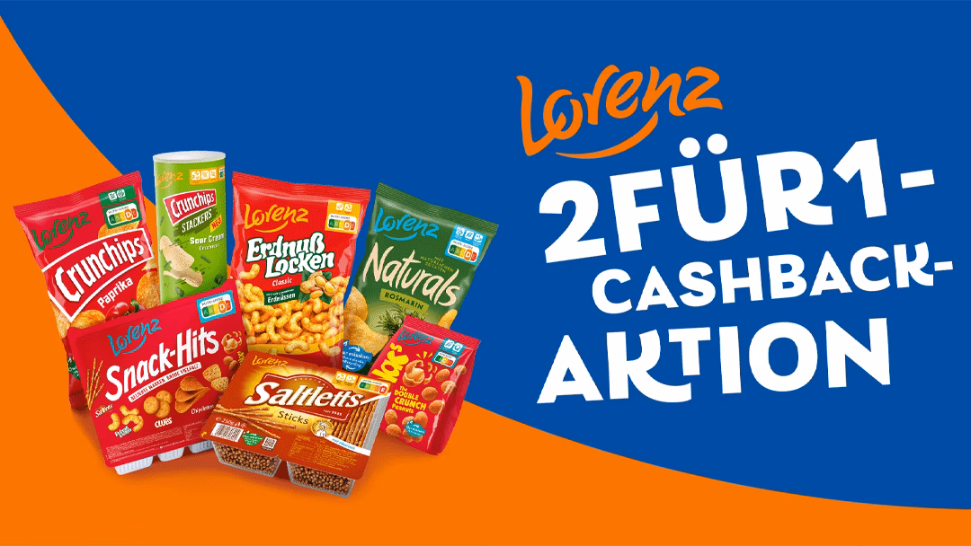 Nur kur: 2für1 Cashback Aktion auf alle Lorenz Produkte!