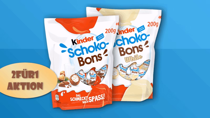 2für1-Aktion von kinder Schoko-Bons
