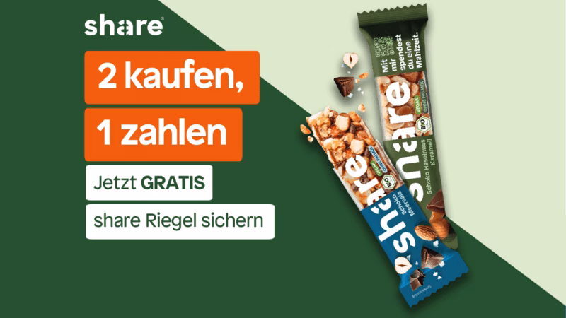2fuer1 Aktion Share Nussriegel 2für1 Aktion: share Bio Nussriegel