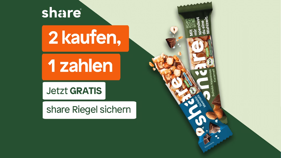 2für1 Aktion: share Bio Nussriegel