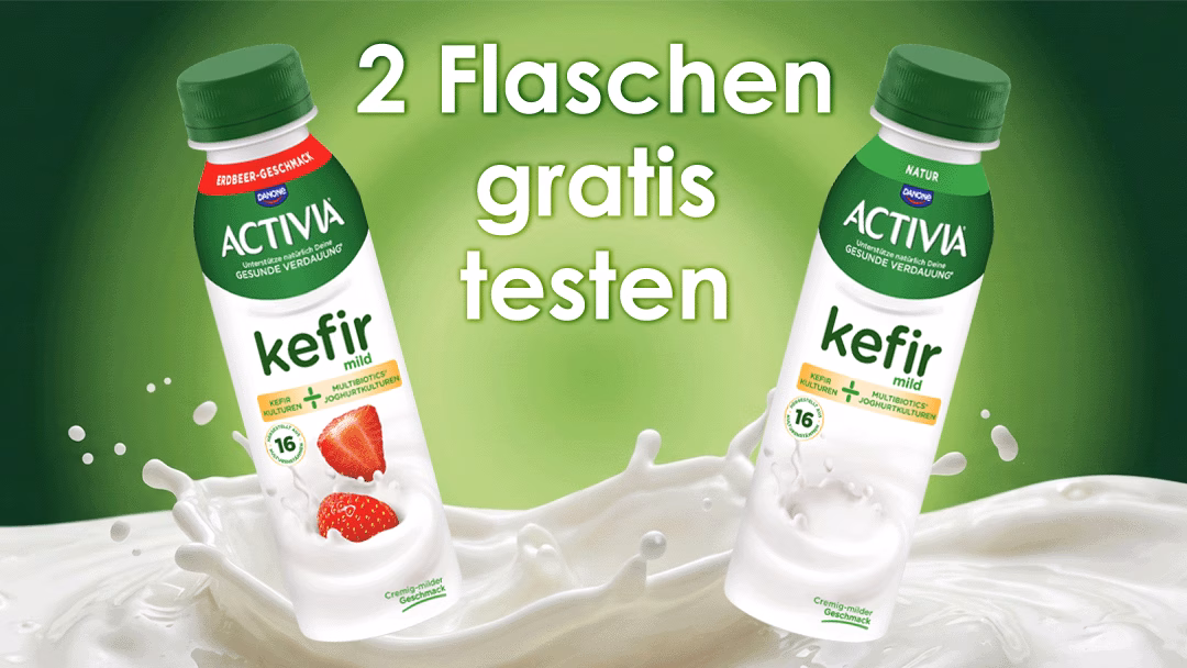 Jetz Geld zurück für Activia Kefir - bis zu 2 Flaschen gratis testen mit 100% Cashback!