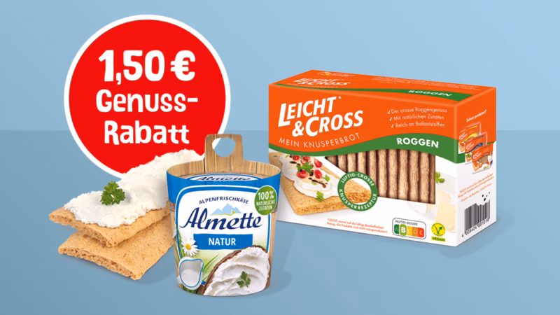 Almette Frischkäse und Leicht & Cross Knusperbrot