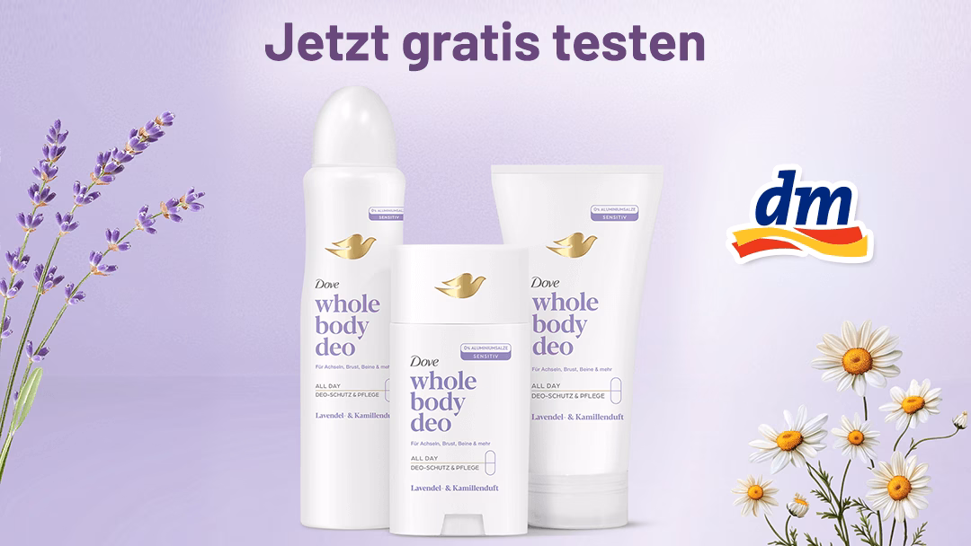 Jetzt Dove Whole Body Deo gratis testen – Frische für den ganzen Körper! Dove Whole Body Deo Gratis Testen