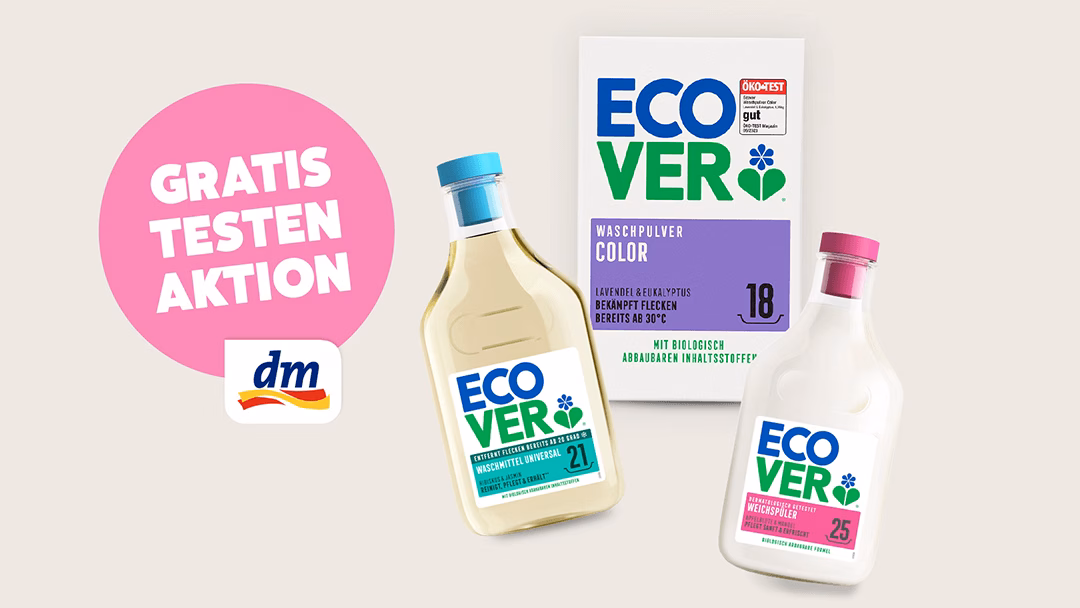 ECOVER Waschmittel, Waschpulver oder Weichspüler Gratis Testen dm-Drogeriemarkt