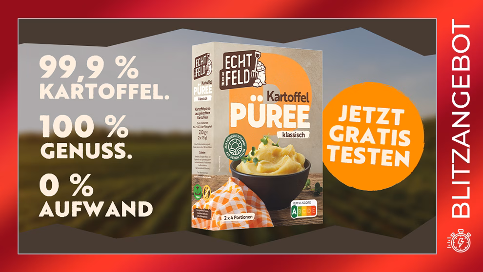 Teste jetzt 100 % Gratis: Echt vom Feld Kartoffel Püree klassisch