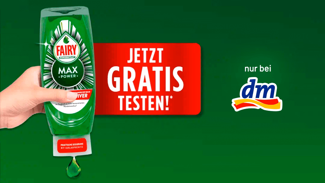 Fairy Max Power – Spülmittel mit 100 % Geld zurück Aktion
