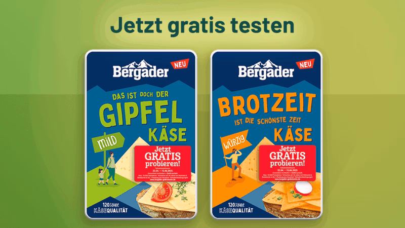 Gratis Testen: Bergader Gipfelkäse & Brotzeitkäse