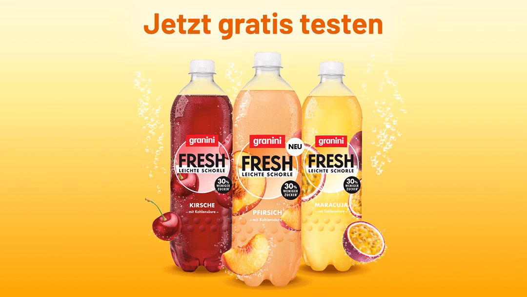 Granini Fresh Gratis probieren - Leichte Schorle mit Geld-zurück-Garantie