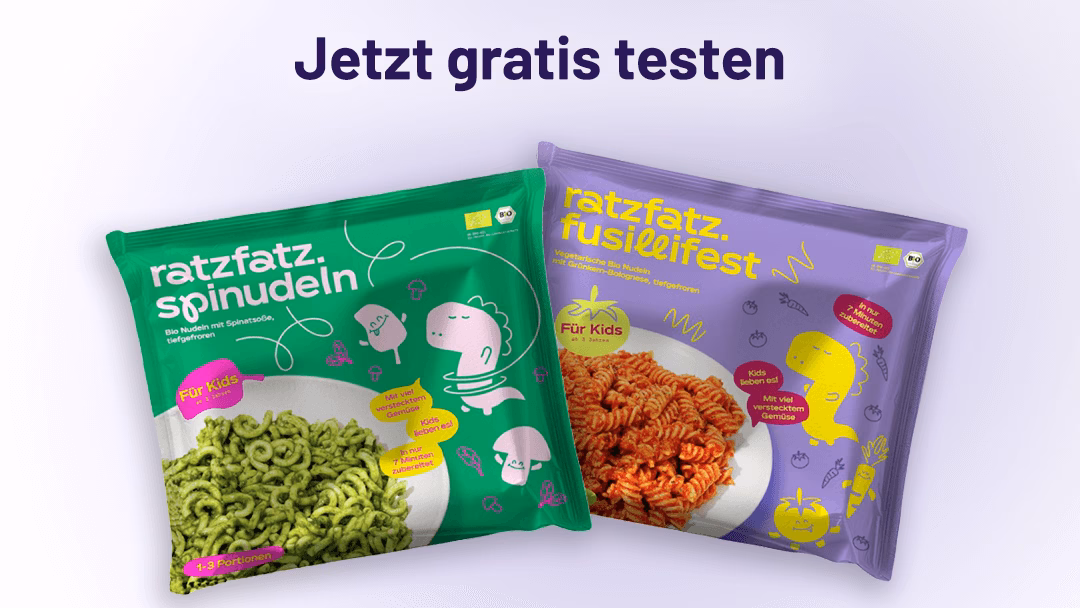 2 ratzfatz Bio Tiefkühlgerichte für Kinder gratis testen