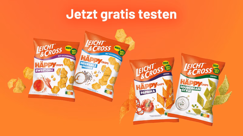 Gratis testen: Häppy Chips oder Crisps von Leicht&Cross