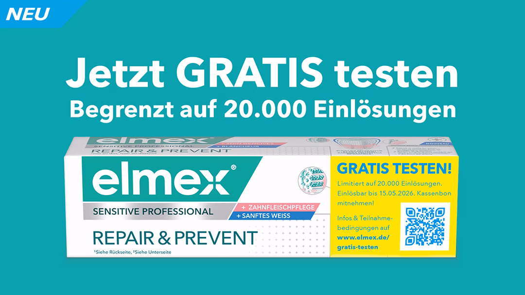 Gratis Testen mit Geld-zurück-Garantie: elmex® Sensitive Professional Repair & Prevent Sanftes Weiss Gratis Testen: elmex® Sensitive Professional Repair & Prevent Sanftes Weiss