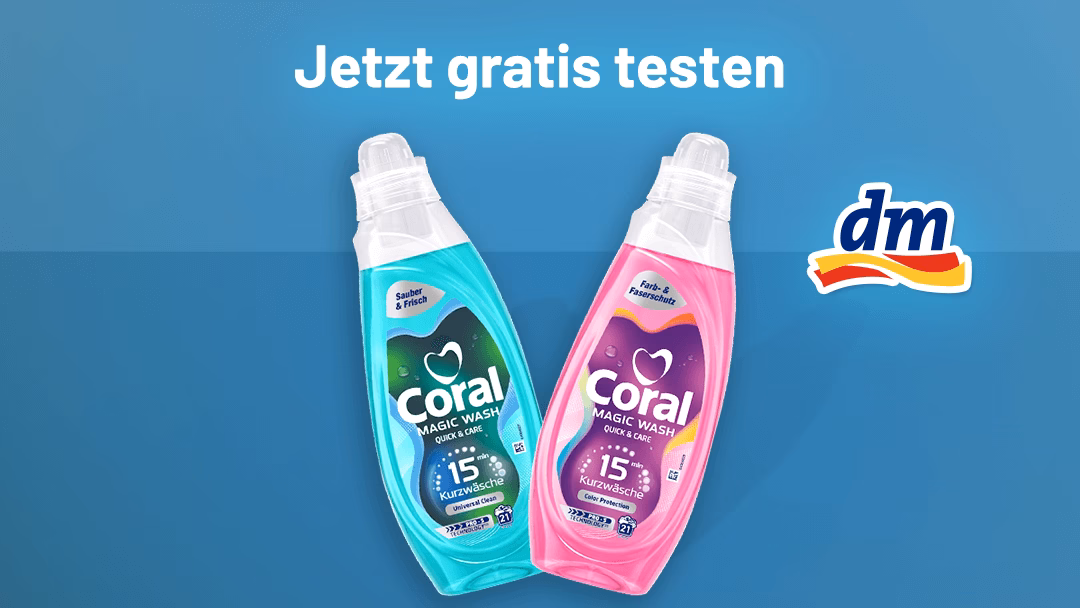 Teste jetzt Coral Magic Wash gratis Coral Magic Wash – Geld zurück Aktion nur bei dm