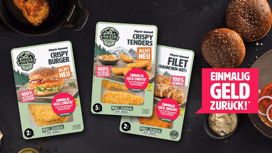 Teste jetzt die veganen Produkte von Green Mountain gratis mit Geld-zurück-Garantie Green Mountain Gratis Testen dank Geld-zurück-Garantie