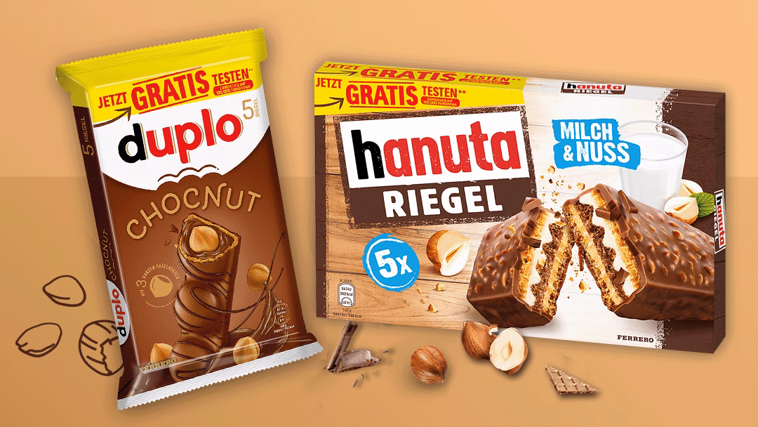 Hanuta Riegel Duplo Chocnut Gratis testen Hanuta Riegel und duplo Chocnut Gratis Testen