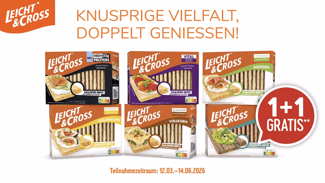 Leicht & Cross Knusperbrot 2für1 Geld-zurück-Aktion