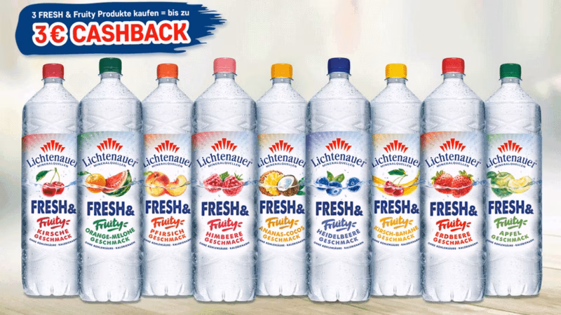 Lichtenauer Fresh & Fruity Gratis Testen mit max. 3 € Cashback
