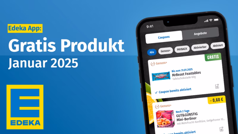 MrBeast Feastables Schokolade gratis mit der Edeka App