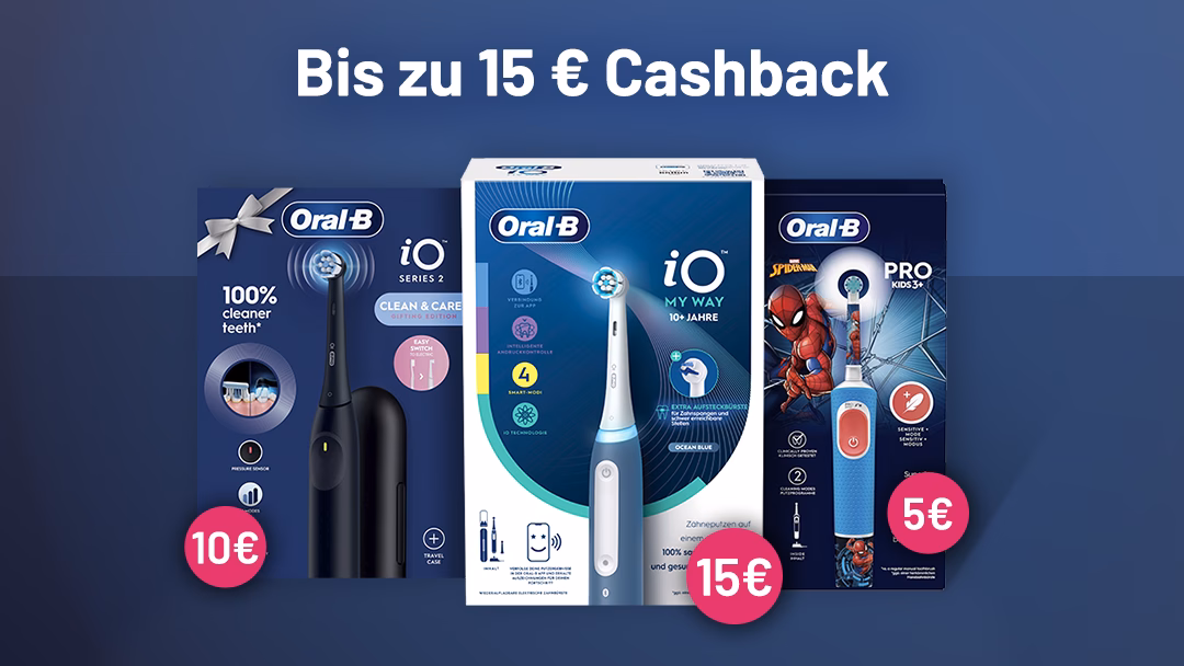 Oral-B Cashback auf elektrische Zahnbürsten (Bis zu 15€)