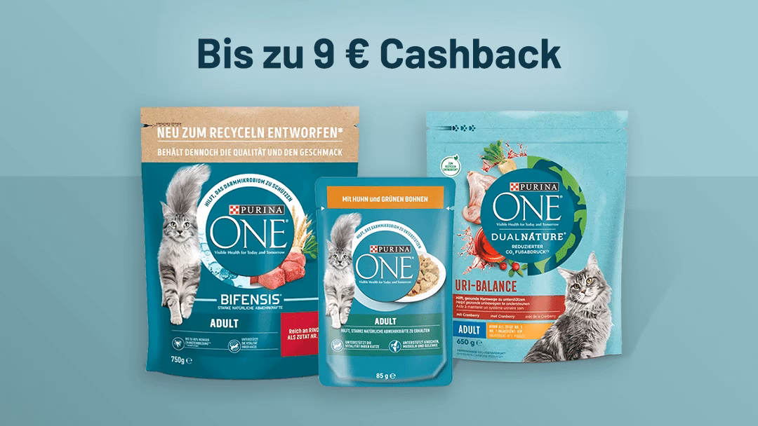 Purina One Katzennahrung Gratis Testen bis zu 9€ Cashback