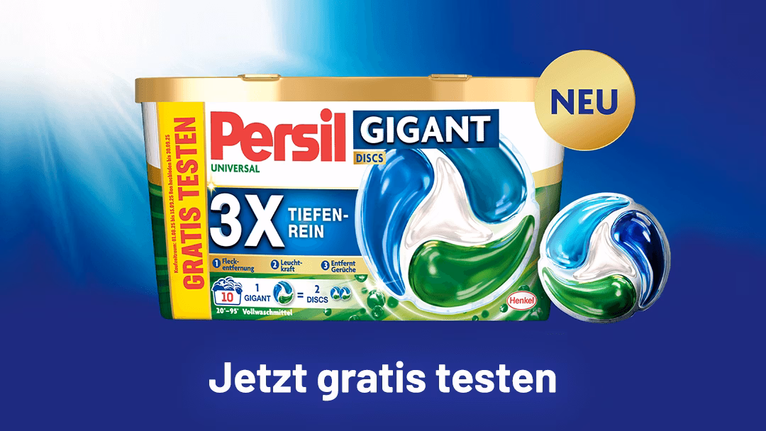 Persil Gigant DISCS Waschmittel Gratis Testen