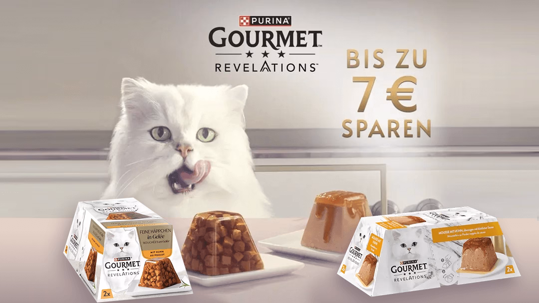 Teste jetzt Purina Gourmet Revelations und hol dir bis zu 7 € Cashback zurück Purina Gourmet Revelations Gratis testen – Bis zu 7 € Cashback