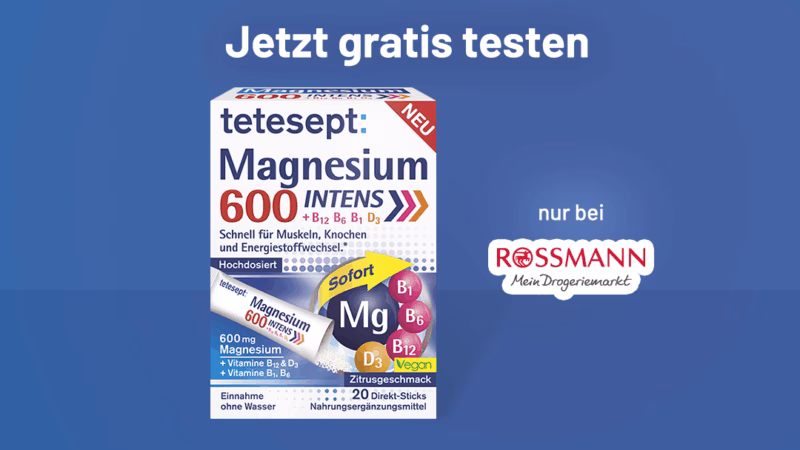 tetesept Magnesium 600 Intens Sticks Gratis testen