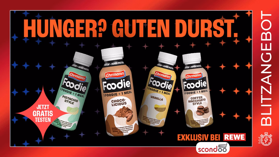 [Scondoo, Rewe] Ehrmann Foodie mit 100 % Cashback kostenlos