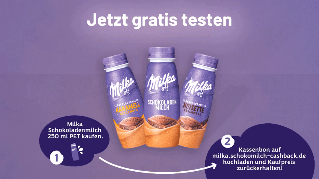Teste jetzt Milka Drinks kostenlos
