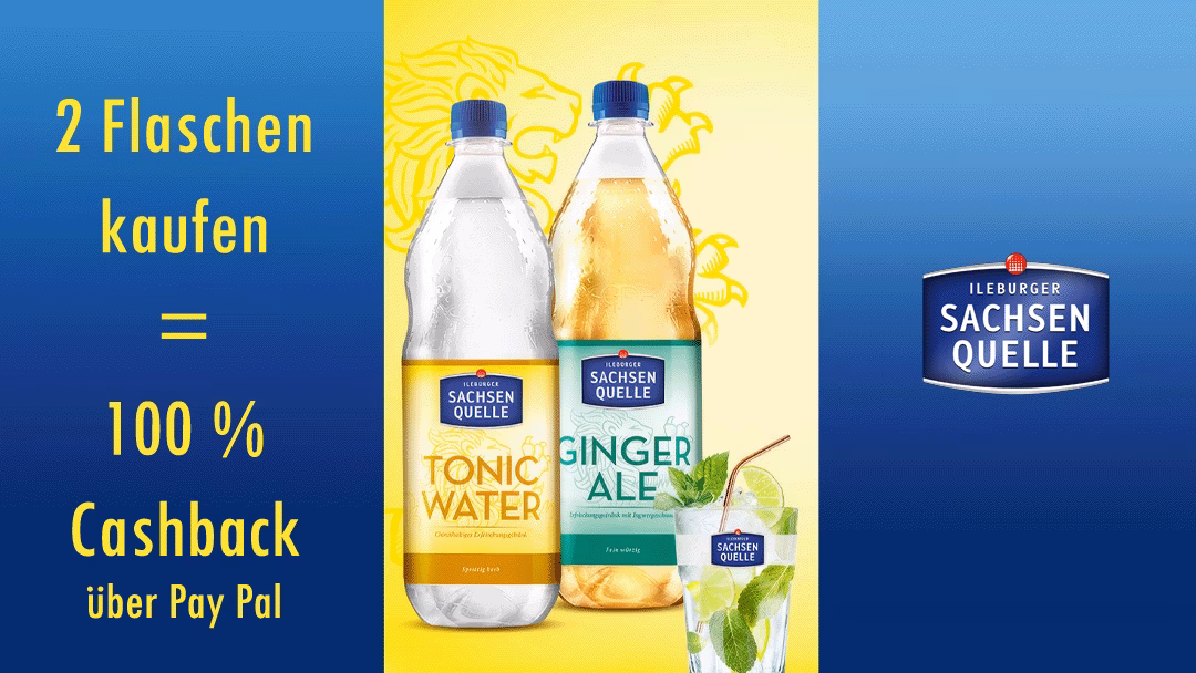 Tonic-Water-Ginger-Ale-Ileburger-Sachsen-Quelle-Gratis 2 Flachen erstattet bekommen. Ileburger Sachsen Quelle Tonic Water / Ginger Ale Gratis
