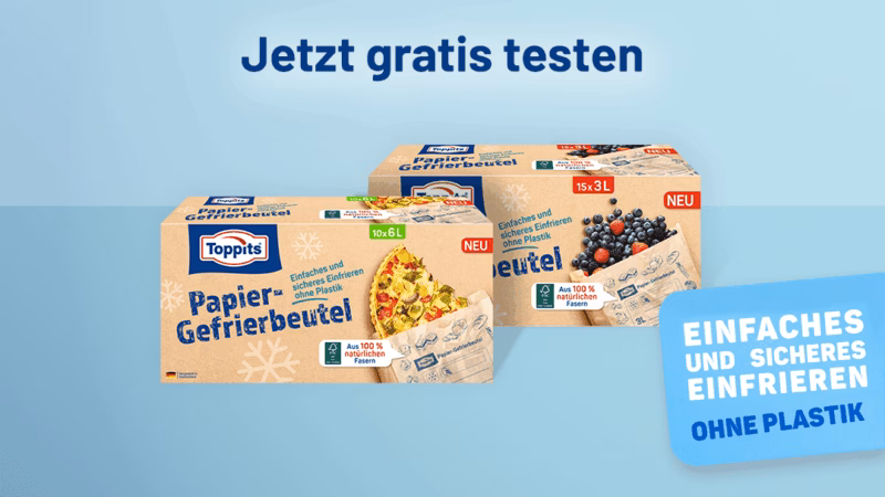 Toppits® Papier-Gefrierbeutel Gratis Testen