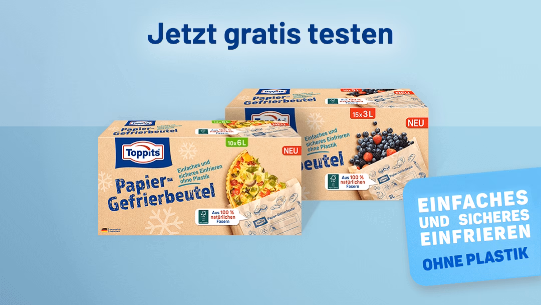 Toppits® Papier-Gefrierbeutel Gratis Testen