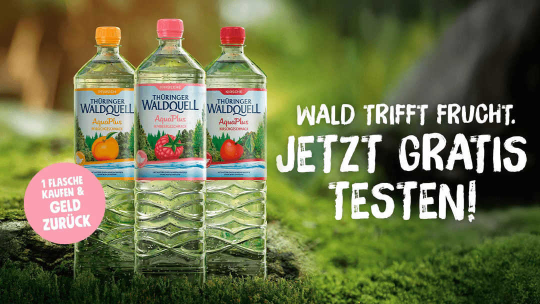 Tühringer Waldquell Plus Zitrone oder Aqua Plus Gratis Testen